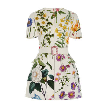 Floral-Print Stretch-Cotton Twill Mini Dress