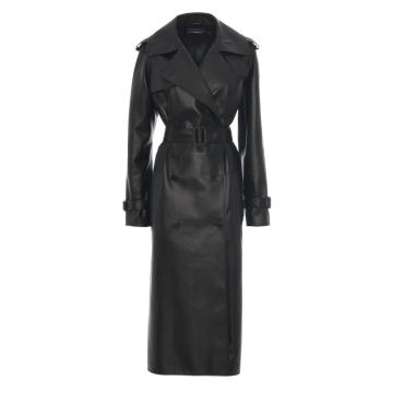 Adelphie Leather Trench Coat