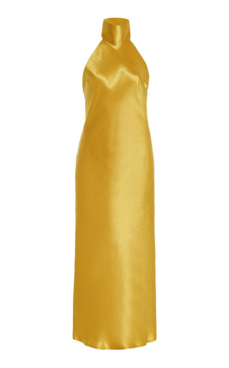 Sienna Satin Tie-Neck Midi Dress展示图