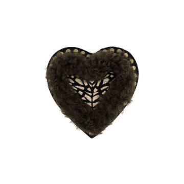 textured heart brooch
