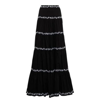 Peasant棉质混纺加长半身裙
