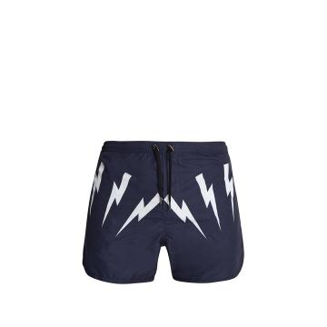 Lightning-bolt print swim shorts