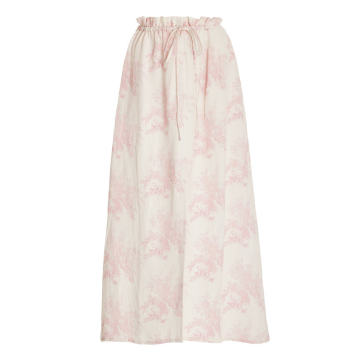 Fleur Linen-Blend Maxi Skirt