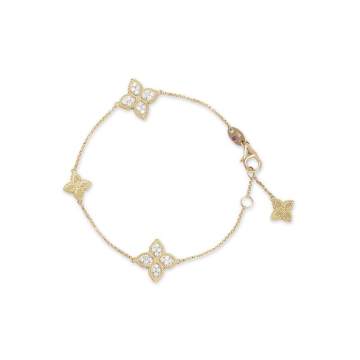 PRINCESS FLOWER 钻石18K黄金花卉造型手链