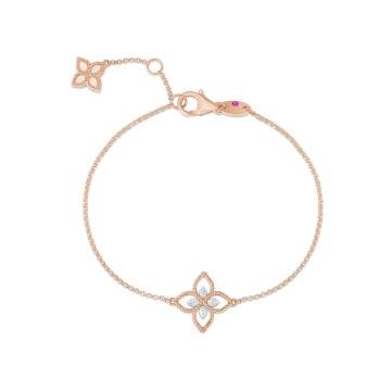 PRINCESS FLOWER 钻石红宝石点缀镂空花卉造型 18K 玫瑰金手链