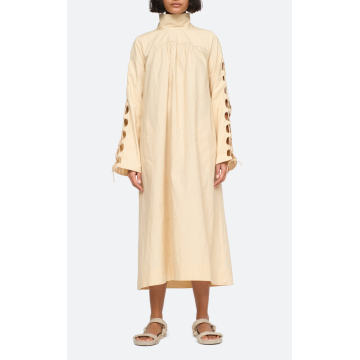 Sia Cutout-Sleeve Cotton Midi Dress