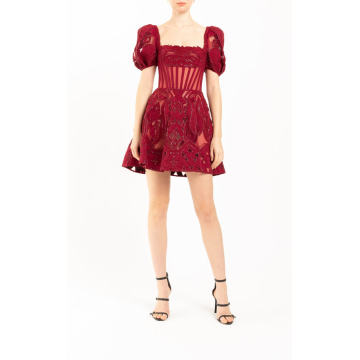 Cassidy Embroidered Mini Dress