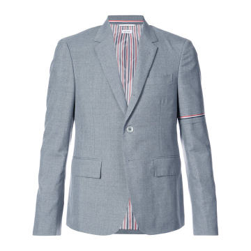 High Armhole Single Breasted Sport Coat With Red, White And Blue Selvedge Arm Placement In School Uniform Plain Weave