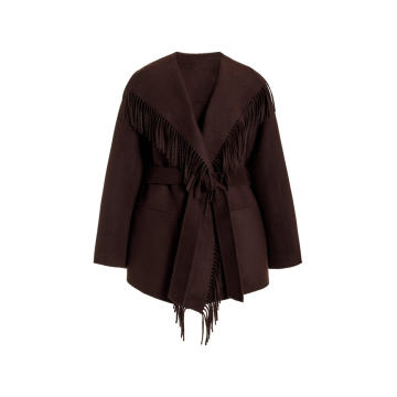 Rowen Fringe Wool-Blend Coat