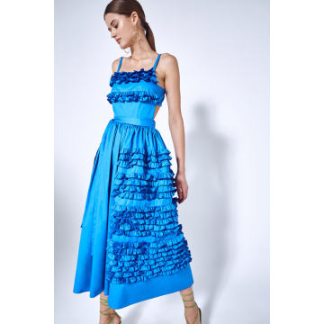 Desirade Layered Ruffle Cotton Dress