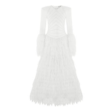 Embroidered Cotton-Silk Maxi Dress