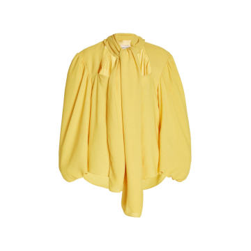 Jeanne Pussybow Lam�� Crepe Blouse