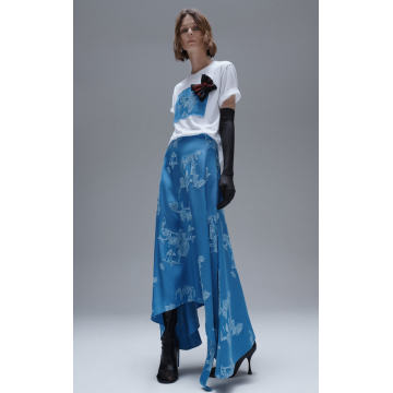 Meli Embroidered Satin Skirt
