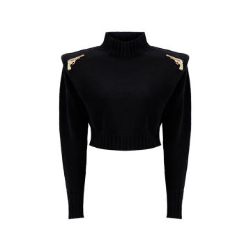 Buckle-Detailed Wool-Blend Turtleneck Sweater