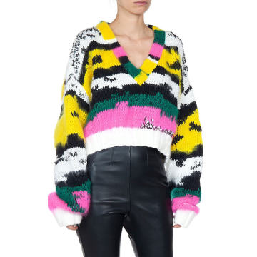 Colorblock Mohair-Blend Sweater