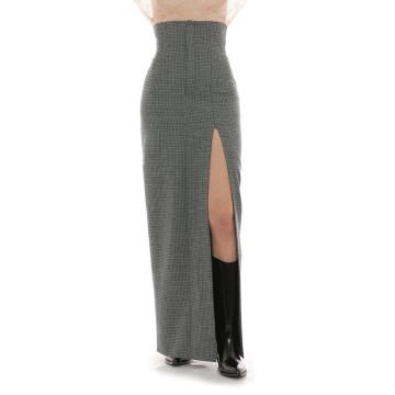 Wool Slit Maxi Skirt