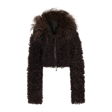 Mizar Feather-Trimmed Shearling Bomber Jacket