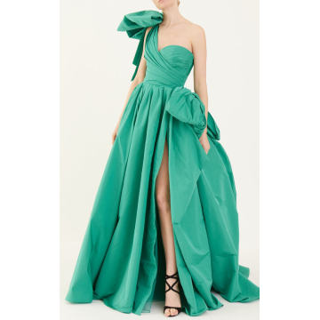 Bow-Detailed Asymmetric Gown