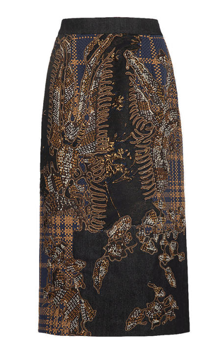 Nadea Embroidered Jacquard Midi Skirt展示图
