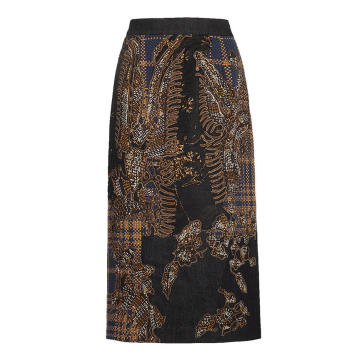 Nadea Embroidered Jacquard Midi Skirt