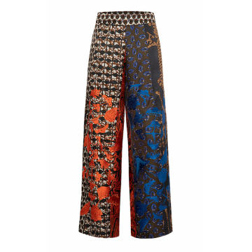 Fyre Embroidered Silk Wide-Leg Pants