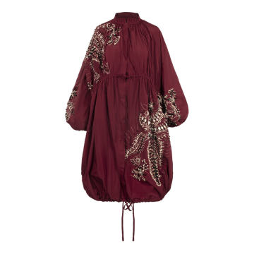 Hazela Embroidered Silk Coat
