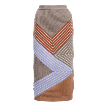 Stella By Stella 3D Stripes Wool Midi Skirt