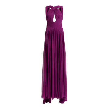 Twist-Detailed Silk Gown