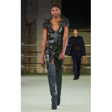 Tassel-Detailed Leather Mini Dress