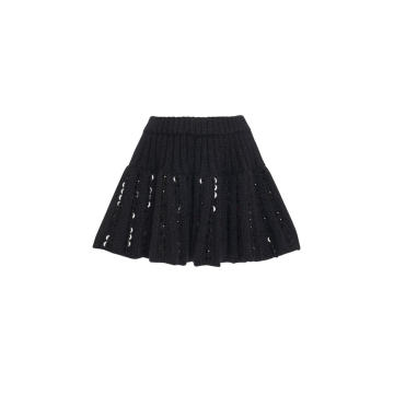 Embroidered Mohair-Blend Knit Midi Skirt