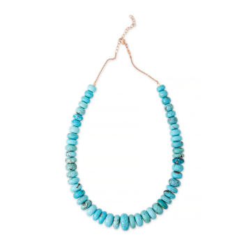 14K Rose Gold and Turquoise Beaded Necklace