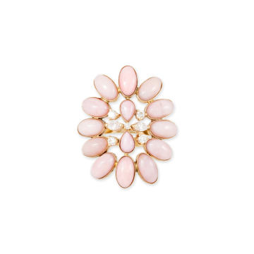 14k Gold and Pink Opal Blossom Ring