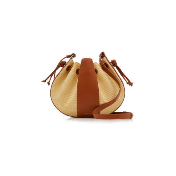 Lilium Leather and Raffia Crossbody Bag