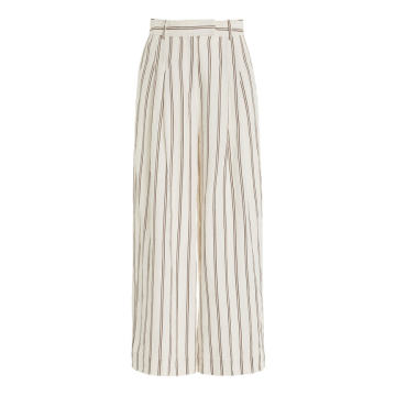 Cymbaria Striped Linen-Blend Wide-Leg Pants