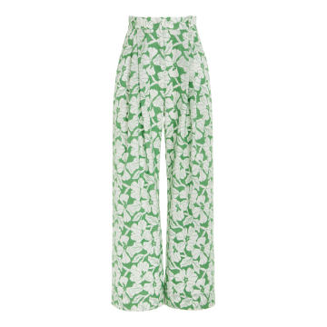 Molly Embroidered Floral Cotton Wide-Leg Pants