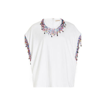 Beaded Cotton Jersey Top