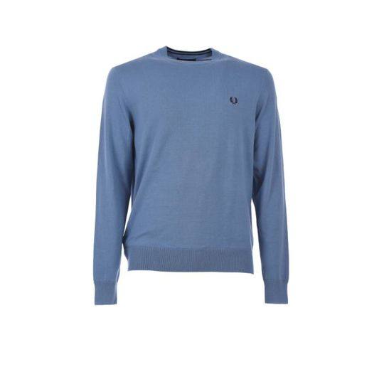 Fred Perry Light Blue Classic Cotton Jumper展示图