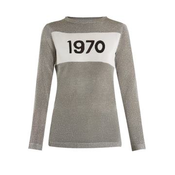 1970 round-neck intarsia-knit sweater