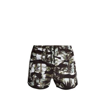 Camouflage palm-print swim shorts