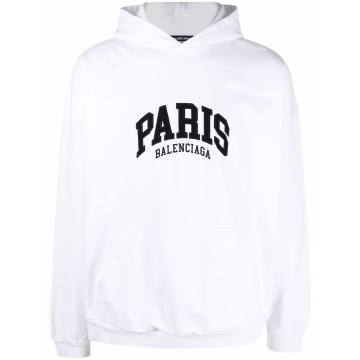 Paris logo刺绣连帽衫