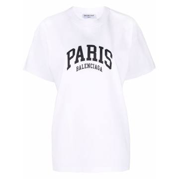 Paris logo印花T恤