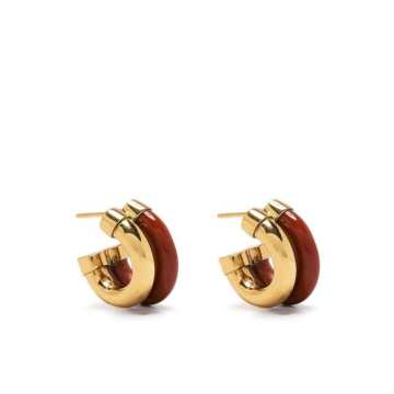 layered two-tone hoop earrings