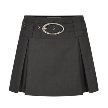 C BELTED PLEATS SKIRT