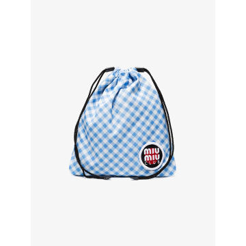 club patch gingham pouch