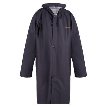 Oversized PVC-coated hooded raincoat