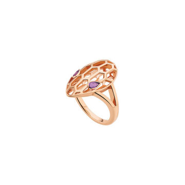 Serpenti Seduttori 18k 粉红金质和紫水晶戒指