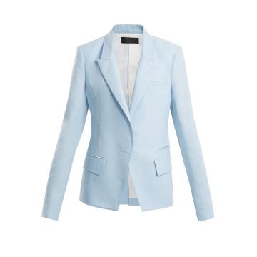 Peak-lapel cotton-blend blazer