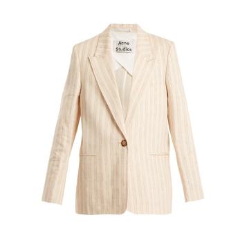 Kristha striped linen-blend blazer