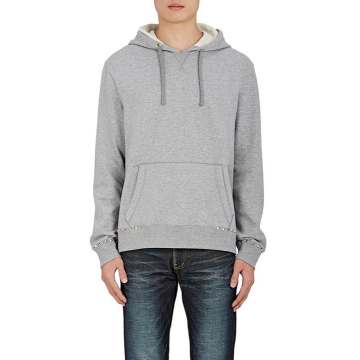 Studded Cotton-Blend Terry Hoodie