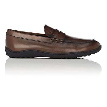 Burnished Leather Penny Loafers